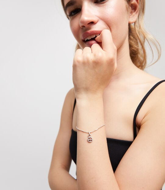 Charm  ba&ntilde;ado en plata de ley simbolo de la paz., Plateado, large